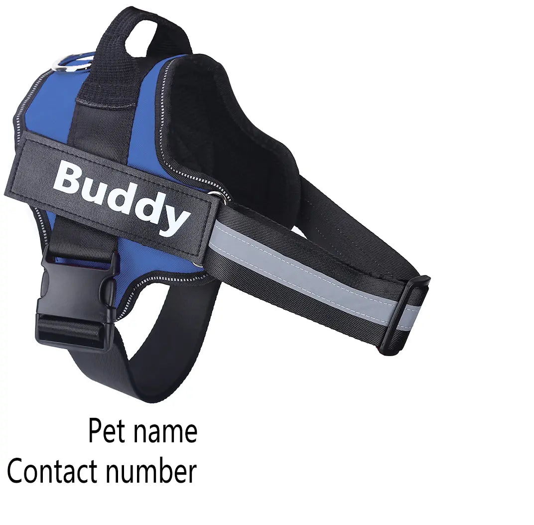 Personalized Dog Harness NO PULL Reflective Breathable Adjustable Pet Harness Vest For Small Large Dog Custom Patch Pet Supplies - Image #3