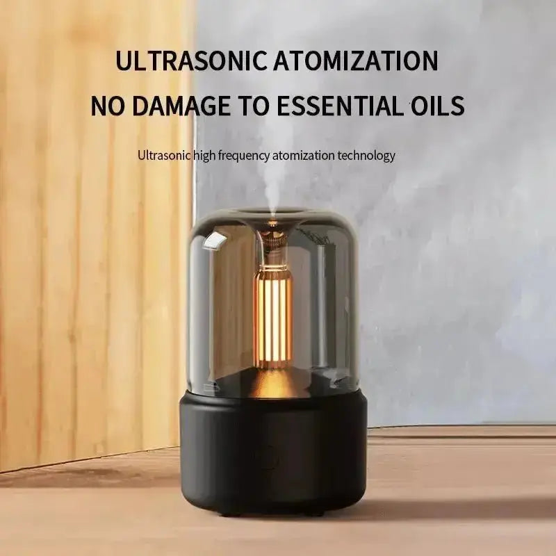 120ML Candle Lamp Aroma Diffuser Air Humidifier Electric Aromatherapy Diffusor Flame Humidicador USB Desktop Decor Night Light - Image #3