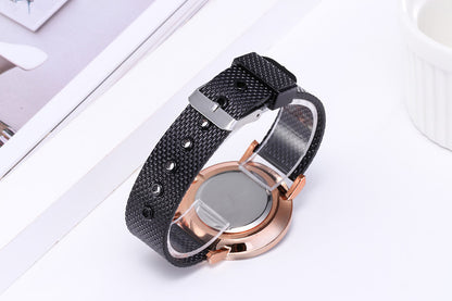 Fashion Creative Quartz  Couple Digital Mesh Band Watch