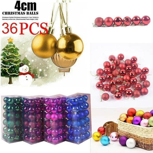 36 PCs Christmas Color Ball Whole Box Set - Image #1