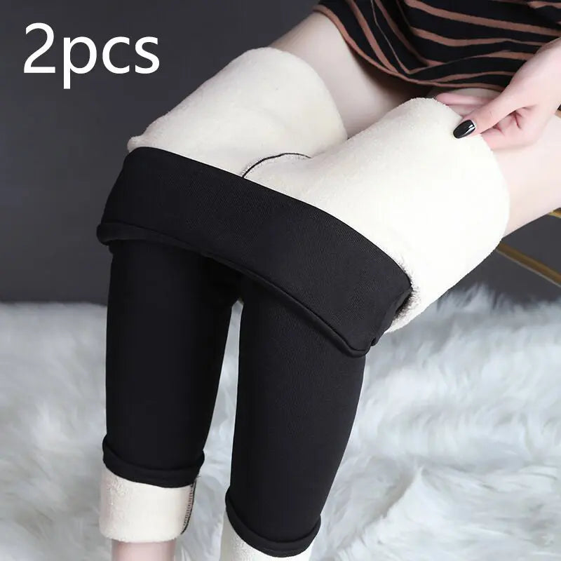 Winter Leggings Warm Thick High Stretch Lamb Cashmere Leggins Skinny Fitness Woman Pants - Image #11