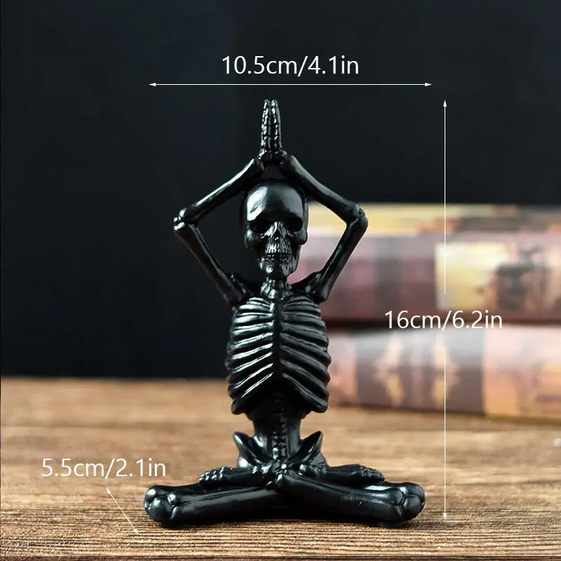 Halloween Horror Desktop Decoration Resin Ornaments Feature Modeling Yoga Skull Skeleton - Image #11