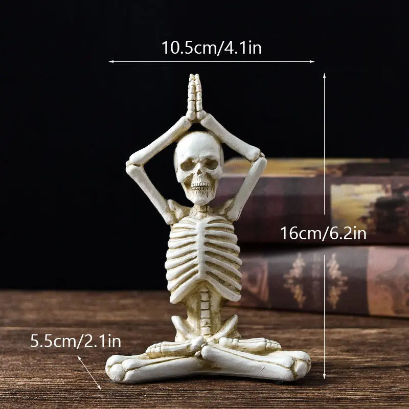 Halloween Horror Desktop Decoration Resin Ornaments Feature Modeling Yoga Skull Skeleton - Image #9