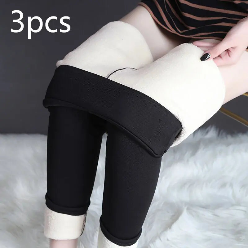 Winter Leggings Warm Thick High Stretch Lamb Cashmere Leggins Skinny Fitness Woman Pants - Image #12