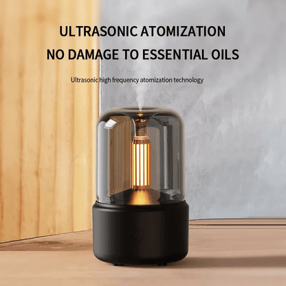 120ML Candle Lamp Aroma Diffuser Air Humidifier Electric Aromatherapy Diffusor Flame Humidicador USB Desktop Decor Night Light