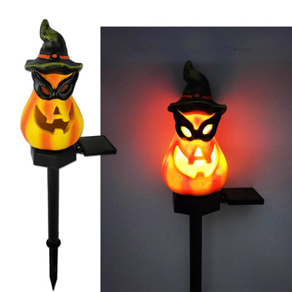 Creative Solar Outdoor Garden Halloween Pumpkin Lantern Resin Handicrafts Garden Festival Atmosphere Decorative Insert Light