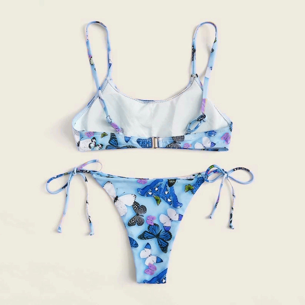 Summer Flowers Print Bikini Sexy Beach Swimming Suit Fashion Swimsuit Womens Clothing