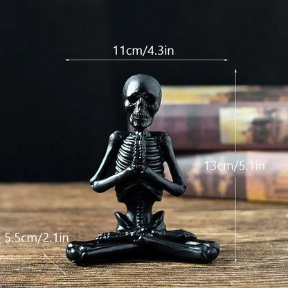 Halloween Horror Desktop Decoration Resin Ornaments Feature Modeling Yoga Skull Skeleton - Image #5