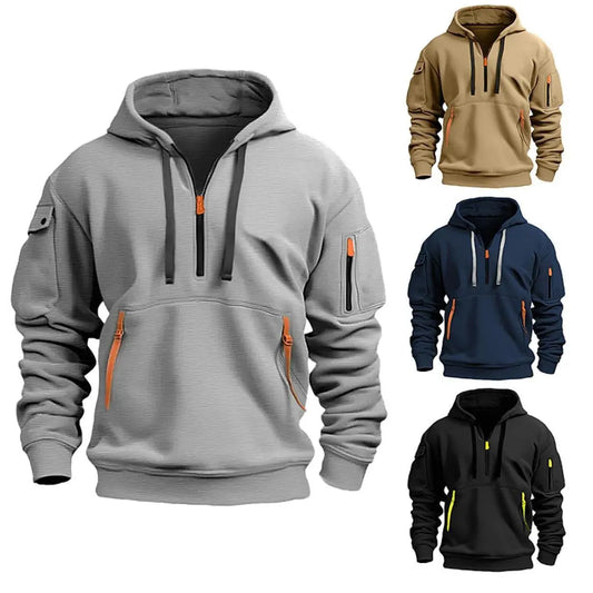 Cotton Dropped Shoulder Hooded Sweatshirt Men's Women's Plus Size Loose Pullover Fashion Sweatshirt - Image #1