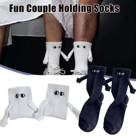 Magnetic Suction Hand In Hand Couple Socks Cartoon Lovely Breathable Comfortable Socks For Women Holding Hands Sock - Image #1