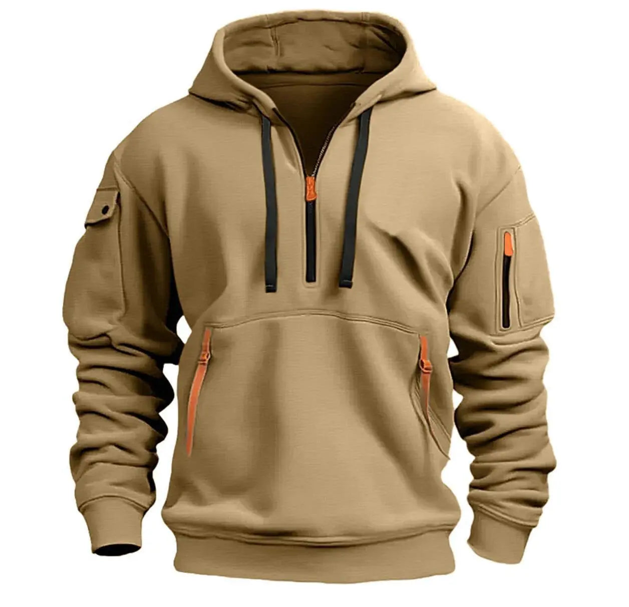 Cotton Dropped Shoulder Hooded Sweatshirt Men's Women's Plus Size Loose Pullover Fashion Sweatshirt - Image #7