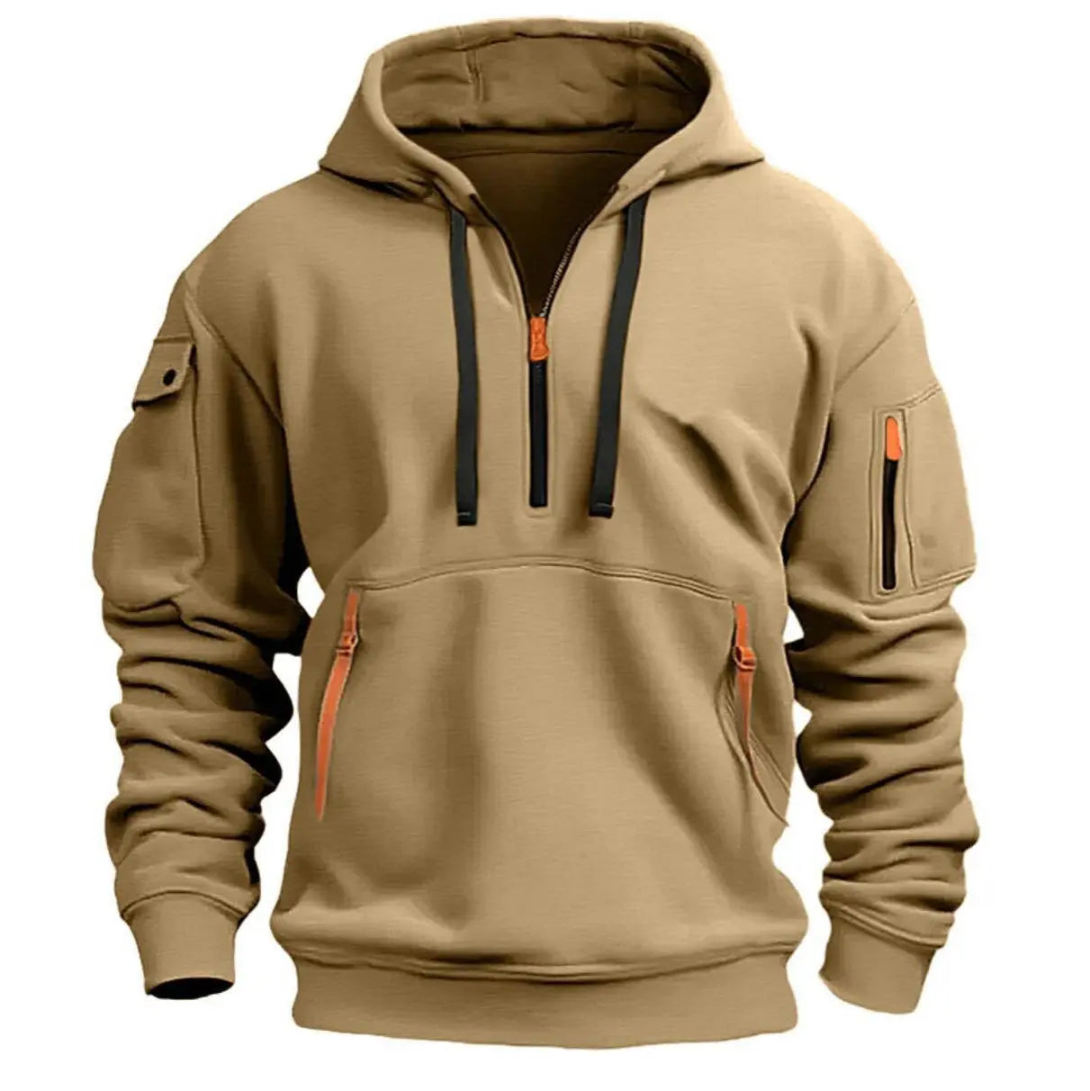 Cotton Dropped Shoulder Hooded Sweatshirt Men's Women's Plus Size Loose Pullover Fashion Sweatshirt - Image #4