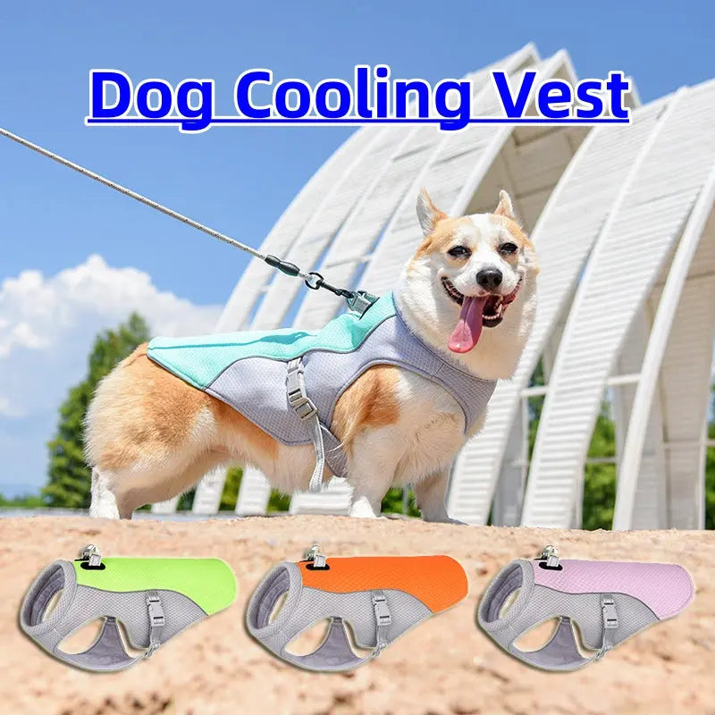 Summer Pet Dog Cooling Vest Heat Resistant Cool Dogs Clothes Breathable Sun-proof Clothing For Small Large Dogs Outdoor Walking - Image #1