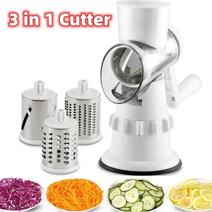 3 In 1 Vegetable Slicer Manual Kitchen Accessories Grater For Vegetable Cutter Round Chopper Mandolin Shredder Potato Home Kitchen Supplies Kitchen Gadgets - Image #1