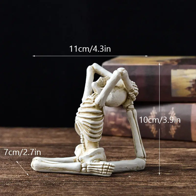 Halloween Horror Desktop Decoration Resin Ornaments Feature Modeling Yoga Skull Skeleton - Image #14