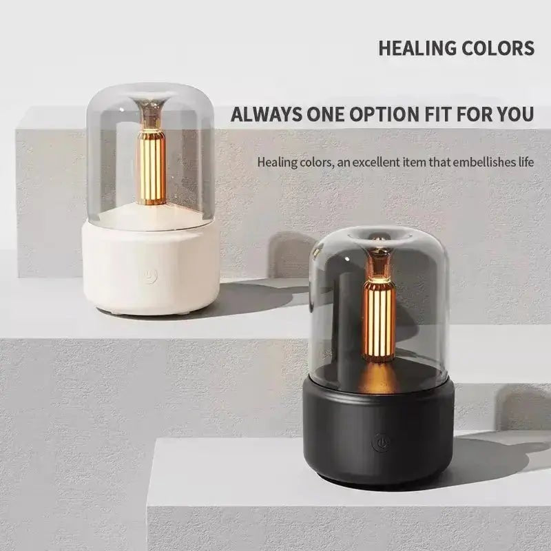 120ML Candle Lamp Aroma Diffuser Air Humidifier Electric Aromatherapy Diffusor Flame Humidicador USB Desktop Decor Night Light - Image #2