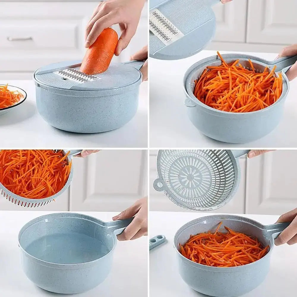 8 In 1 Mandoline Slicer Vegetable Slicer Potato Peeler Carrot Onion Grater With Strainer Vegetable Cutter Kitchen Accessories - Image #7