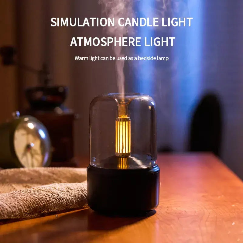 120ML Candle Lamp Aroma Diffuser Air Humidifier Electric Aromatherapy Diffusor Flame Humidicador USB Desktop Decor Night Light - Image #4