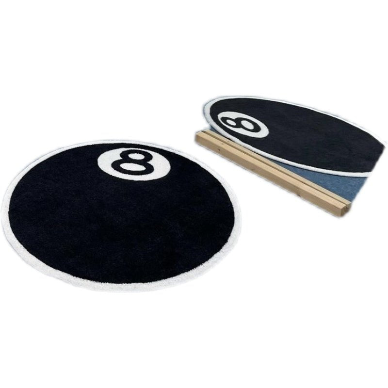 Black 8 Billiard Floor Mat Retro Hip Hop Bedroom Rug