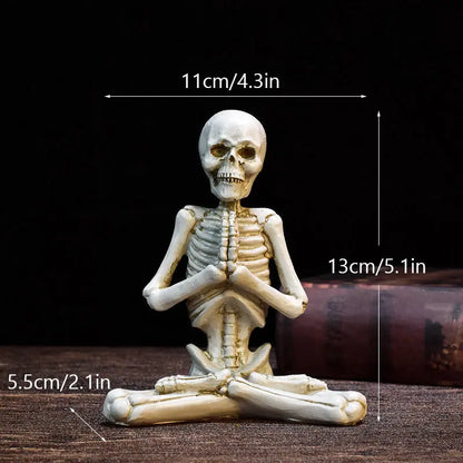 Halloween Horror Desktop Decoration Resin Ornaments Feature Modeling Yoga Skull Skeleton - Image #2