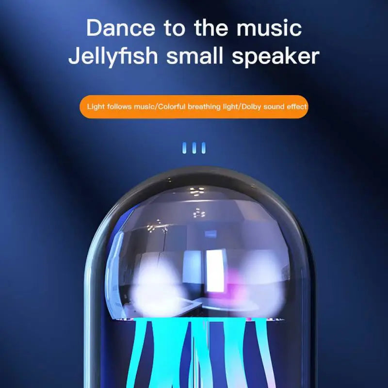 Creative 3in1 Colorful Jellyfish Lamp With Clock Luminous Portable Stereo Breathing Light Smart Decoration Bluetooth Speaker - Image #5