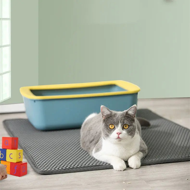 Pet Solid Color Waterproof Cat Litter Mat - Image #1