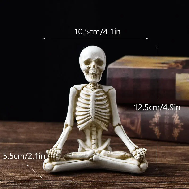 Halloween Horror Desktop Decoration Resin Ornaments Feature Modeling Yoga Skull Skeleton - Image #15