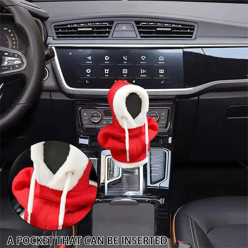 Christmas Hoodie Car Gearshift Cover Christmas Decor Gearshift Hoodie Car Gearshift Knob Cover Manual Handle Gear Change Lever Cover - Image #4
